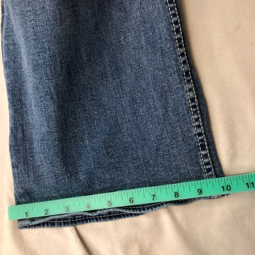 BKE Jeans Mens 42x32 42R Seth Blue Straight Leg Stretch Medium Wash Whiskering